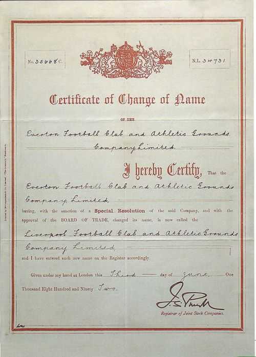 liverpool certificate